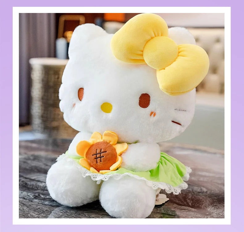 Sanrio Hello Kitty Cinnamoroll Anime Cute Cats Children Stuffed Toys Plush Toys Kawaii Baby Birthday Party Gifts Dolls For Girls