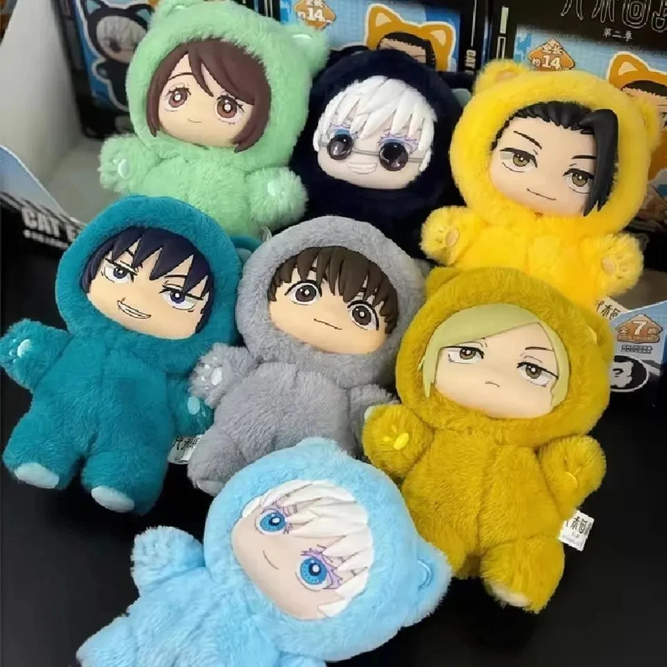 In Stock Genuine Eaki Jujutsu Kaisen Season 2 Cat Park Party Gojo Satoru Blind Box Plush Wrist Bag Pendant Model Collection
