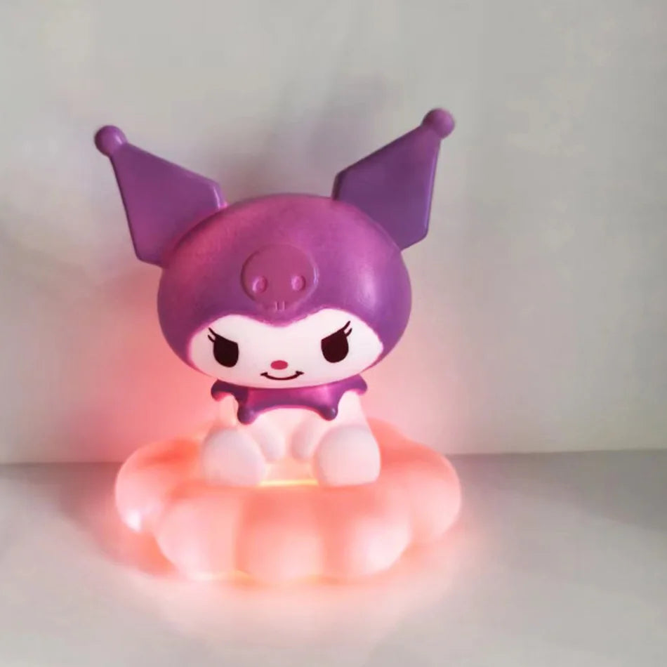 New Japan Style Sanrios Night Light Enamel Cloud Cartoon Kuromi Cinnamoroll Pochacco Small Table Light Illuminating Decoration