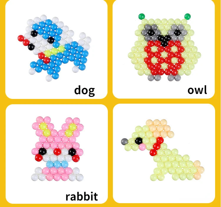 1000 Pcs/box DIY Water Spray Magic Beads Handmade Toy Set Children's Color Crystal Beads Puzzle Craft Kit Gift Variety Bean Toys