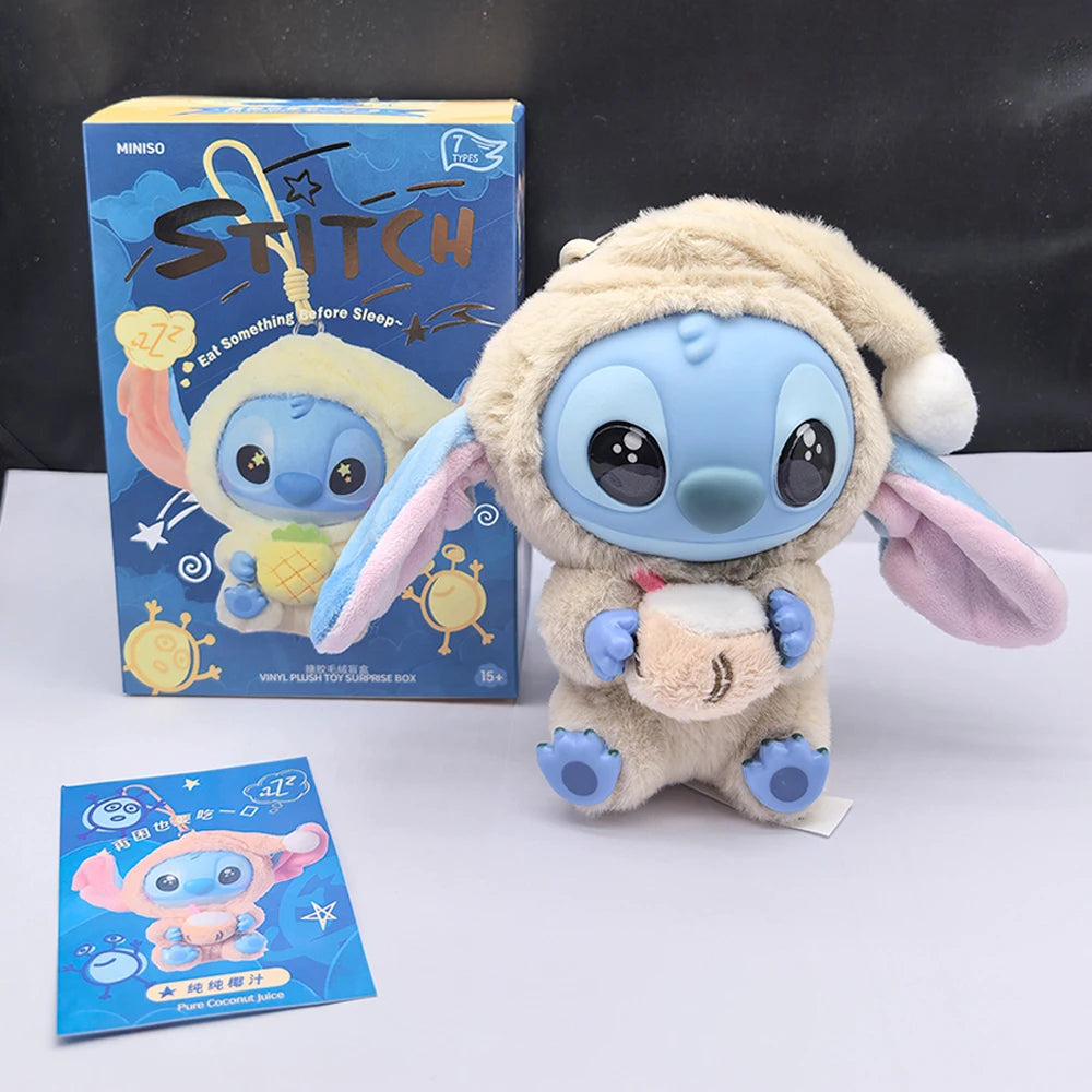 2028hot Stitch Eat Something Before Sleep Series Blind Box Plush Vinyl Toys Cute Doll Labu V3 Mystery Box Bag Pendant Decor Gift