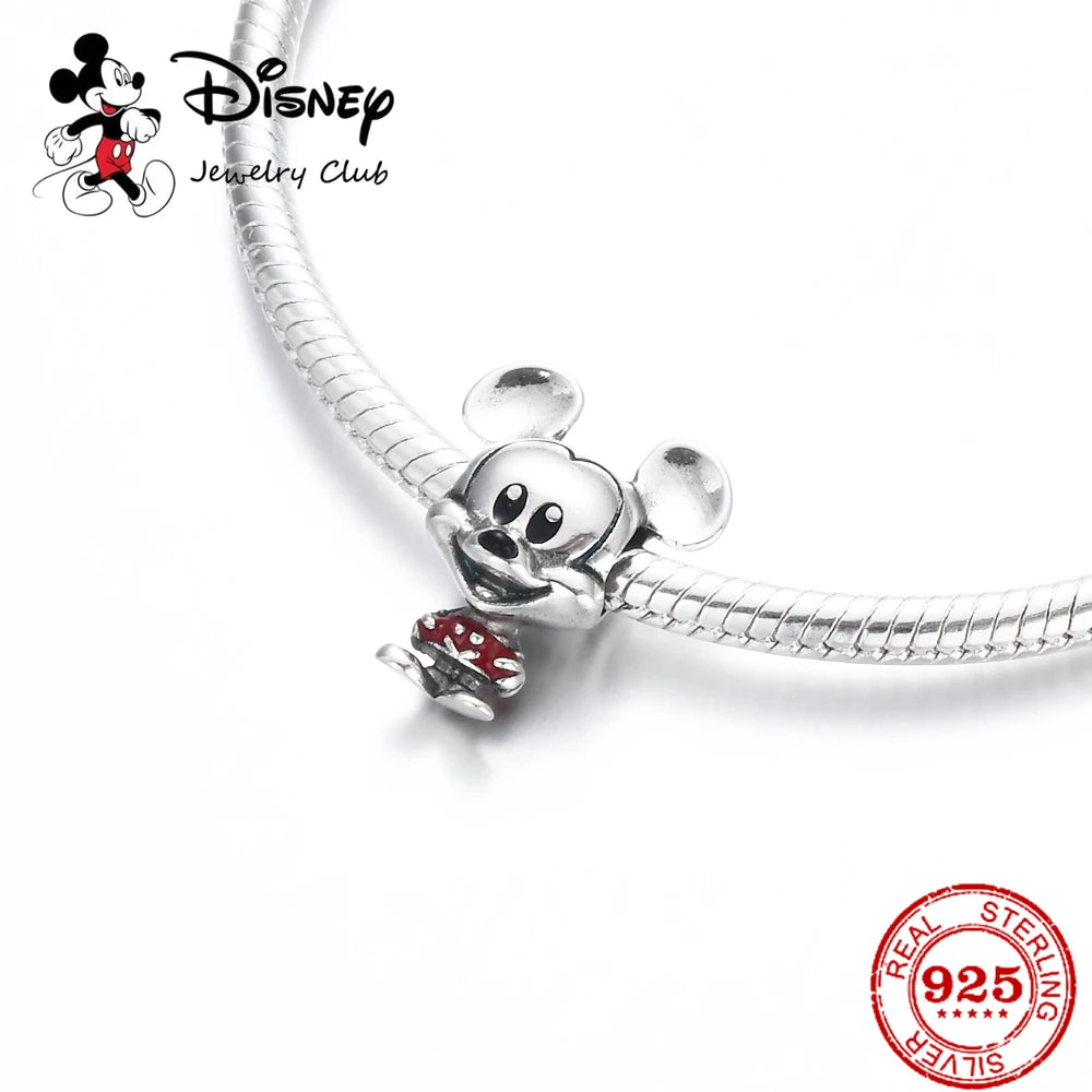 New 925 Sterling Silver Miniso Mickey Minnie Vinnie Charm of ley 925 Chain Beaded Fit Original Bracelet Bangle DIY Lady Jewelry
