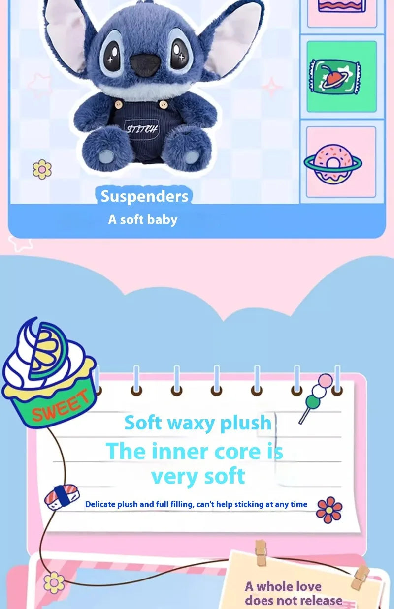 Stitch Plush Doll Stuffed Toy Cute Cartoon Character Wearing Hoodie Pants Perfect for Girlfriend Gifts Birthday Holidays Decor