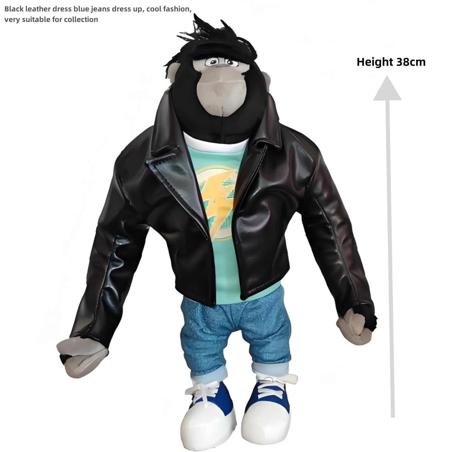 Collectible Johnny the Gorilla Plush Toy in Leather Jacket from the Animated Film 'Sing' at Beijing Movie Park