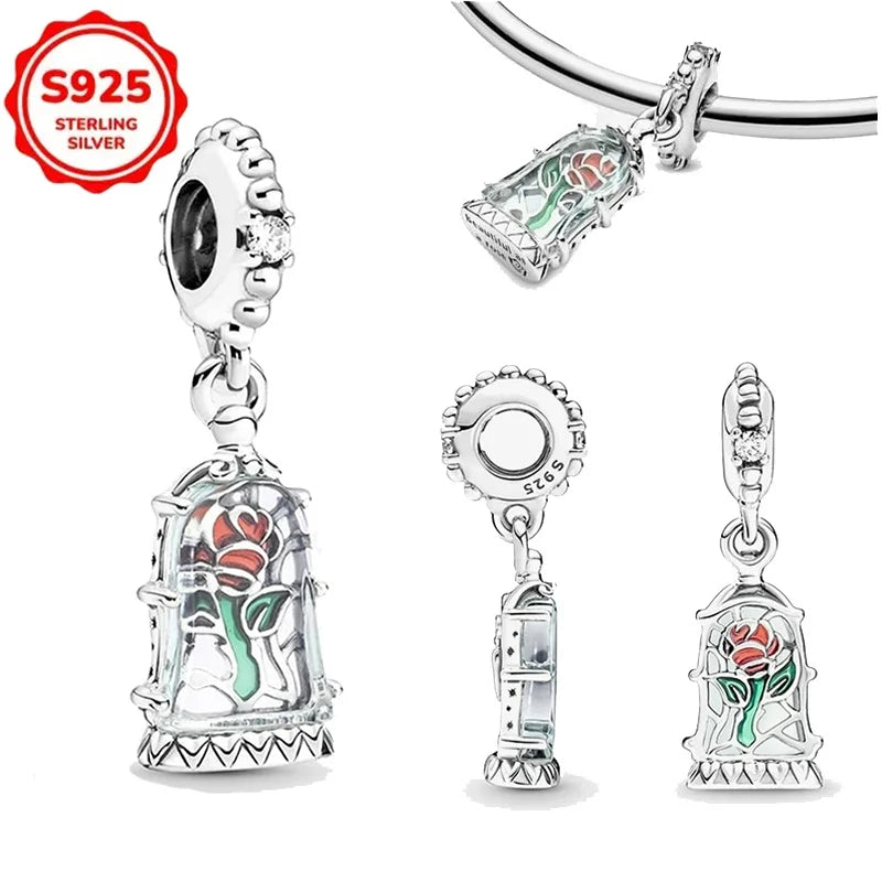 DISNEYS 925 Sterling Silver Halloween Stitch Dumbo Princess Charms Bead For Women Original 925 Bracelet DIY Jewelry Pendant Gift