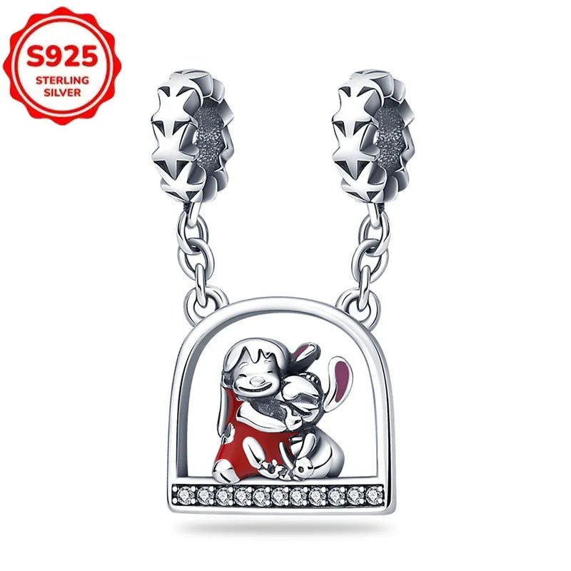 DISNEYS 925 Sterling Silver Halloween Stitch Dumbo Princess Charms Bead For Women Original 925 Bracelet DIY Jewelry Pendant Gift