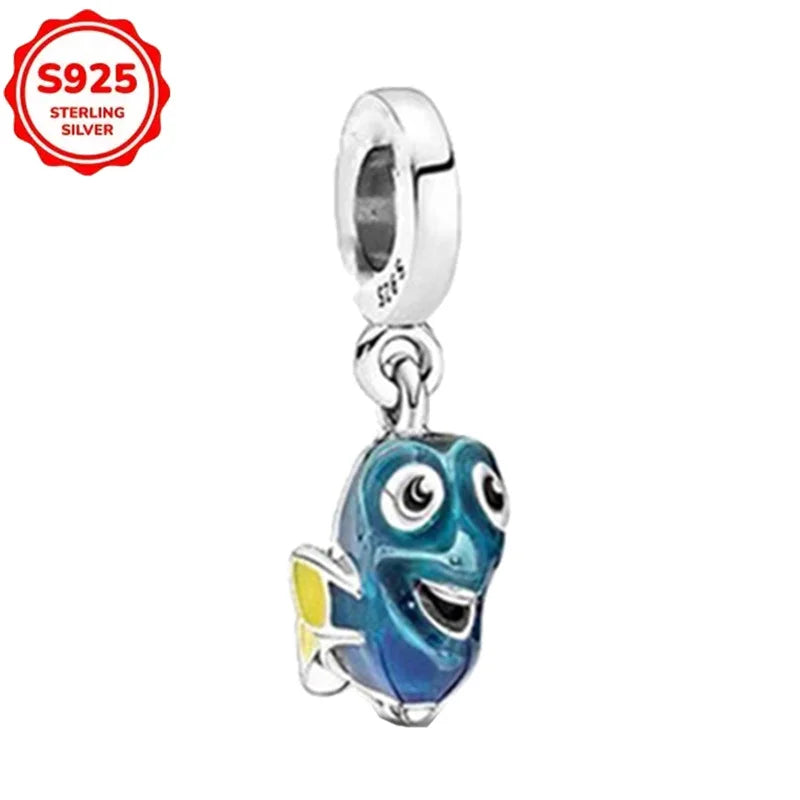 DISNEYS 925 Sterling Silver Halloween Stitch Dumbo Princess Charms Bead For Women Original 925 Bracelet DIY Jewelry Pendant Gift