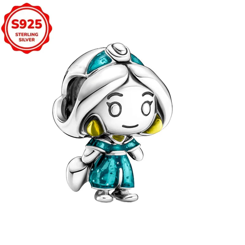 DISNEYS 925 Sterling Silver Halloween Stitch Dumbo Princess Charms Bead For Women Original 925 Bracelet DIY Jewelry Pendant Gift
