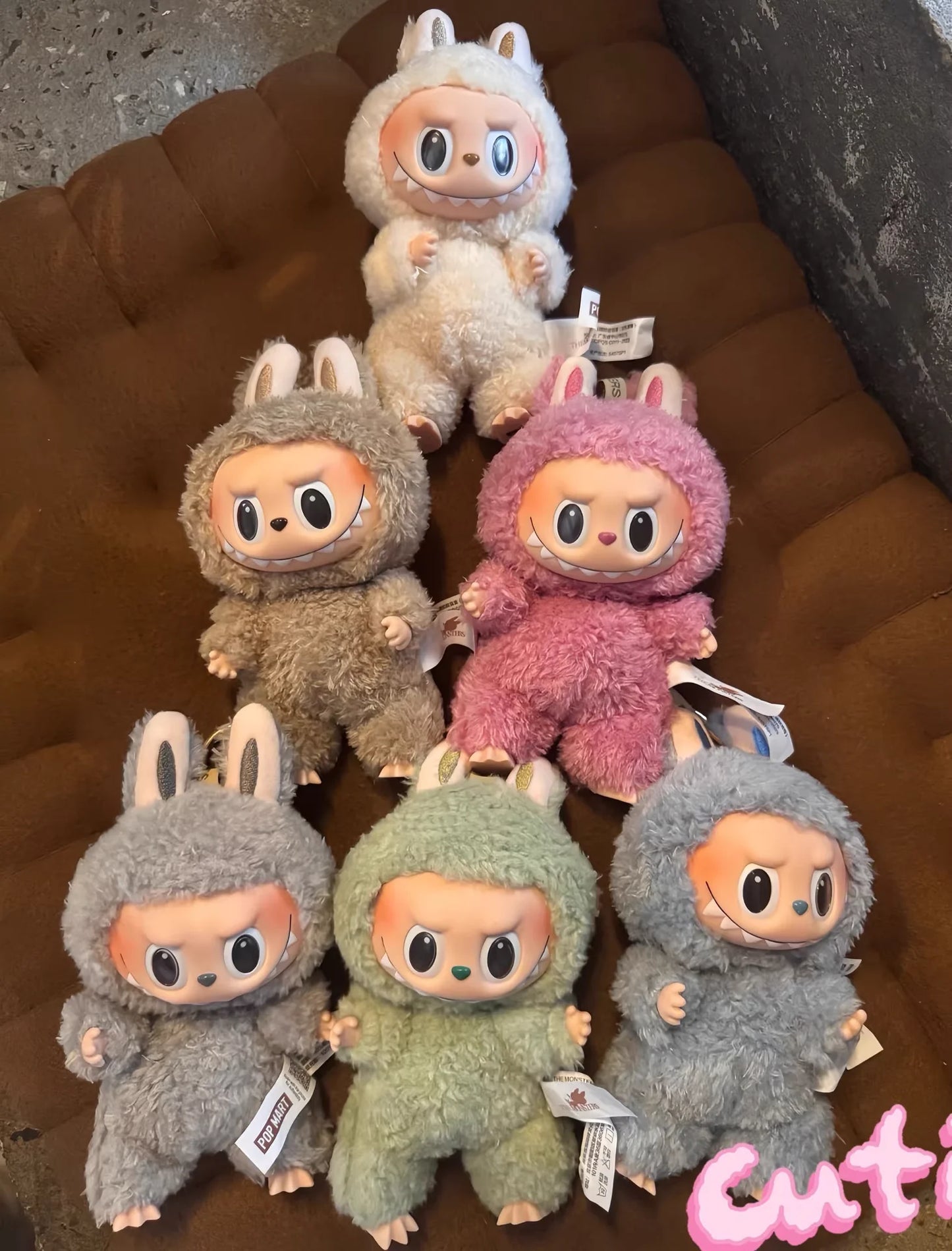 Cute LABUBU Plush Keychain Blind Box from Tasty Macarons Series by POP MART Soft Stuffed Animal Doll for Collectors Random