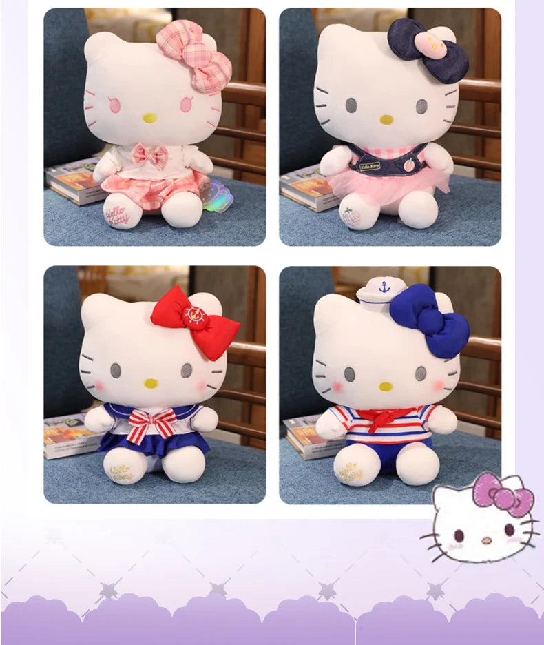 Sanrio Hello Kitty Anime Kuromi Melody Cartoon Cute Plush Stuffed Toys Soft Pillow Plushies Keyring Doll Birthday Gifts For Girl