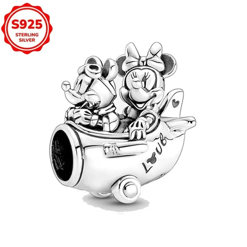 DISNEYS 925 Sterling Silver Halloween Stitch Dumbo Princess Charms Bead For Women Original 925 Bracelet DIY Jewelry Pendant Gift
