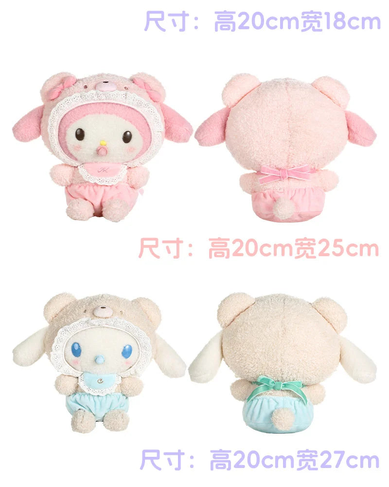 Kawaii Sanrio Hello Kitty My Melody Cinnamoroll 15Cm Plush Doll Pendant Baby Series Keychain Bag Pendant 20Cm Doll Birthday Gift