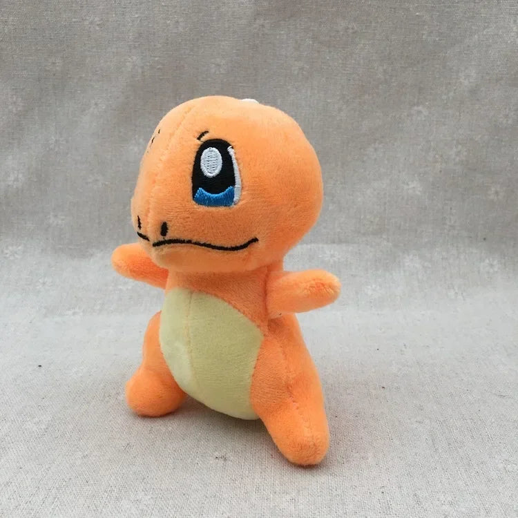 21PCs/set Pokemon Charmander Eevee Plush Doll Pendant Stuffed Bulbasaur Squirtle Pendant Plush Keychain