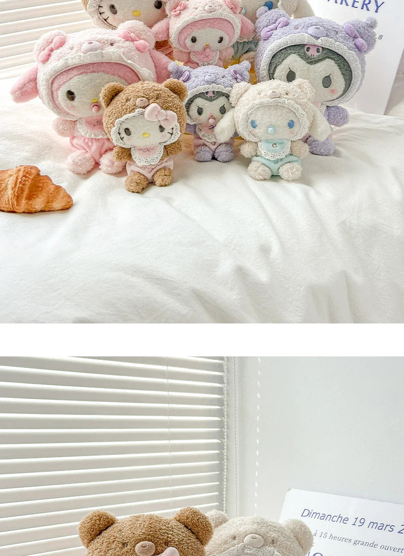 Kawaii Sanrio Hello Kitty My Melody Cinnamoroll 15Cm Plush Doll Pendant Baby Series Keychain Bag Pendant 20Cm Doll Birthday Gift