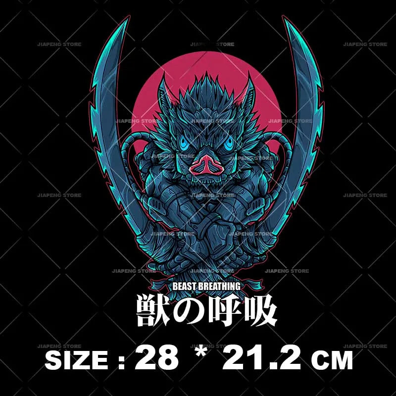 Demon Slayer 3 T shirts Stickers Nezuko Zenitsu Hot Anime Iron on Patches Heat Transfers Vinyl For Clothes Cool Tanjirou Printed