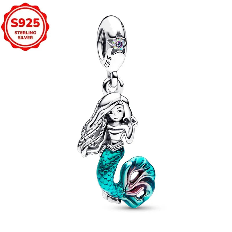 DISNEYS 925 Sterling Silver Halloween Stitch Dumbo Princess Charms Bead For Women Original 925 Bracelet DIY Jewelry Pendant Gift