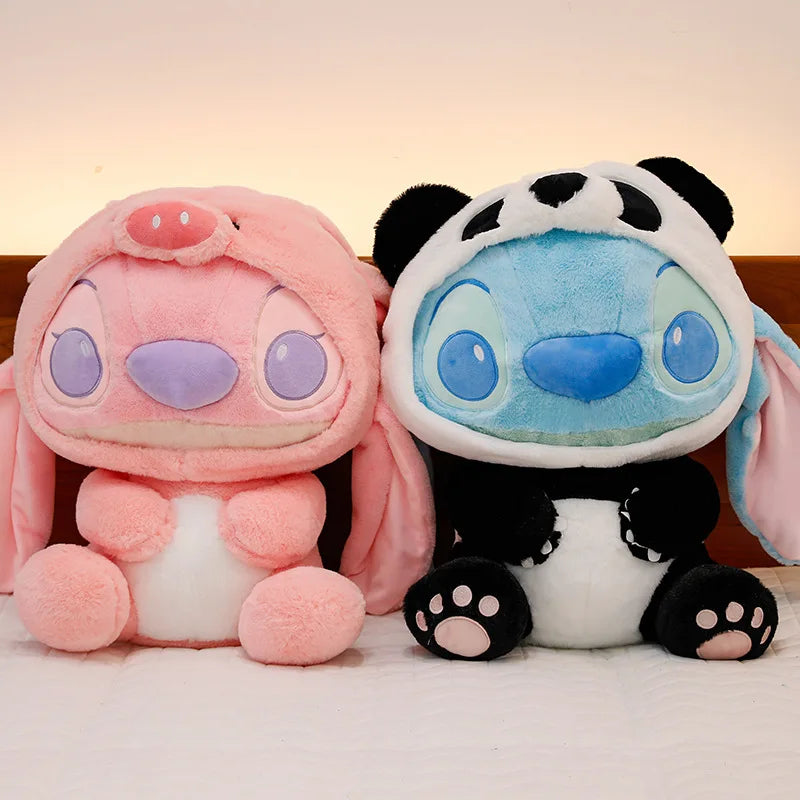 New Giant Size Cartoon Stitch Angel Plush Toy Stitch Panda Doll Gift Children's Sleeping Pillow Christmas Gift