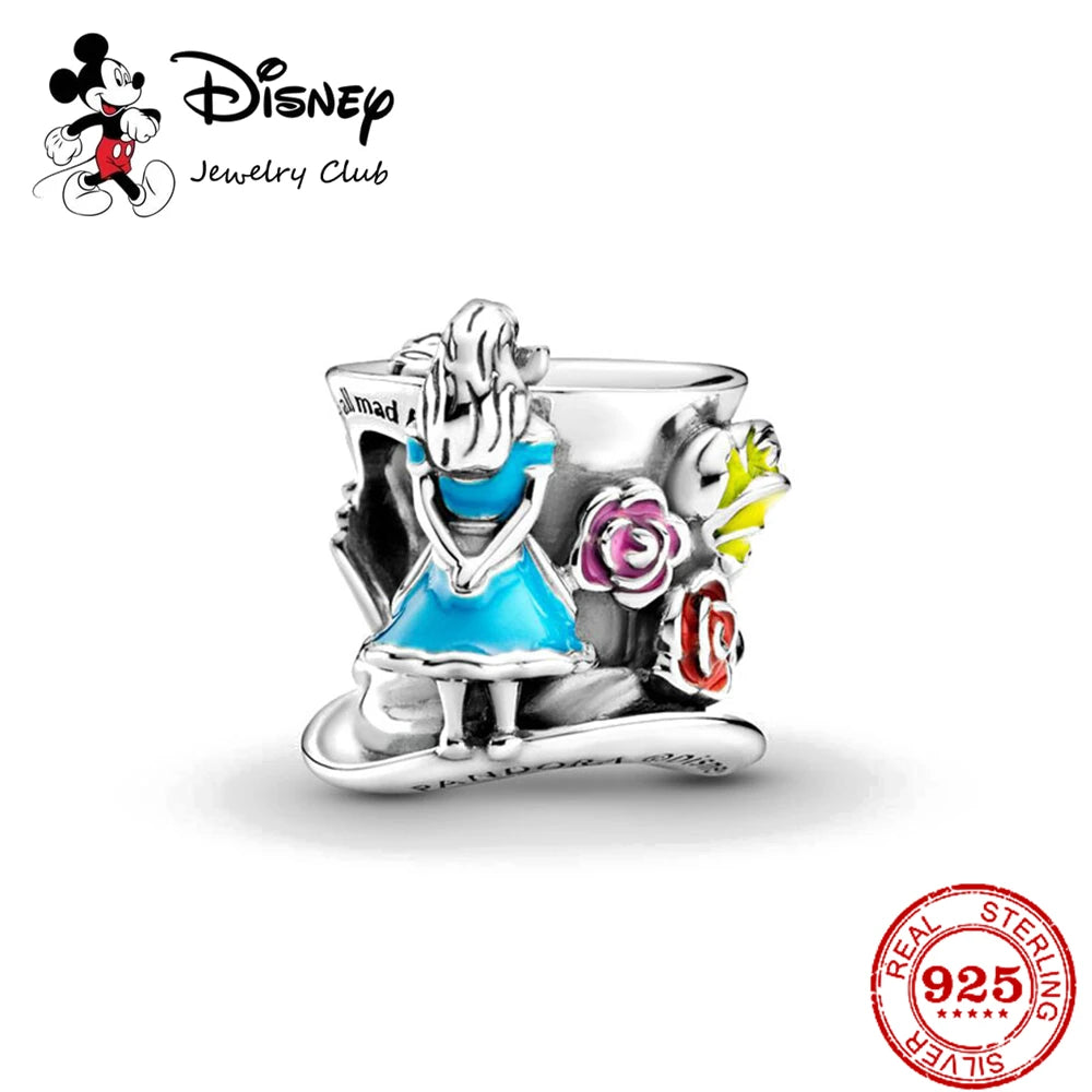 New 925 Sterling Silver Miniso Mickey Minnie Vinnie Charm of ley 925 Chain Beaded Fit Original Bracelet Bangle DIY Lady Jewelry