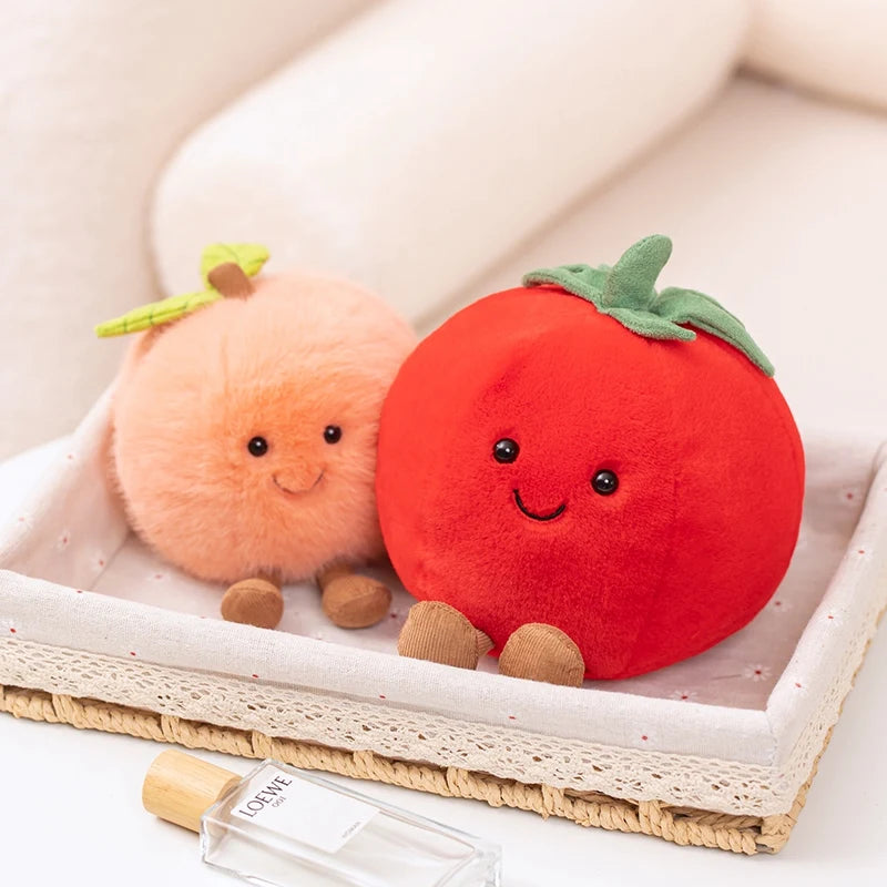 Cartoon Cute Fruit Plush Doll High Quality Peach Pear Tomato Banana Eggplant Plush Toy Home Decoration Gift For Boys And Girls