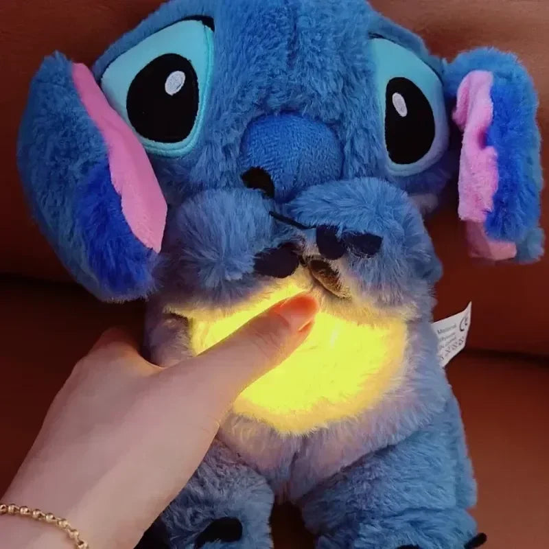Lilo & Stitch Plush Doll with Music Light, Stitch Breath Toy for Baby Sleep Aid, Kawaii Anime Plush Gift for Kids