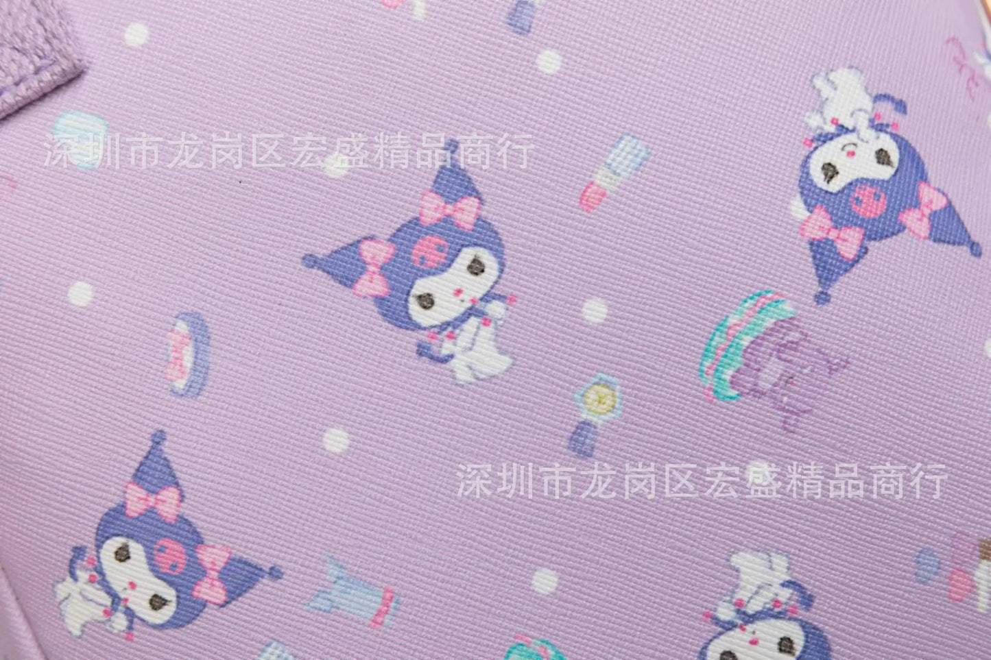 Cute Sanrio Hello Kitty Leather Women's Messenger Bag Cartoon Kuromi Melody Cinnamoroll Versatile Student Shoulder Crossbody bag