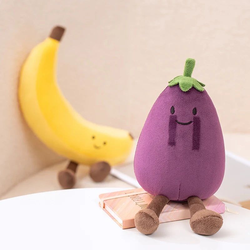 Cartoon Cute Fruit Plush Doll High Quality Peach Pear Tomato Banana Eggplant Plush Toy Home Decoration Gift For Boys And Girls