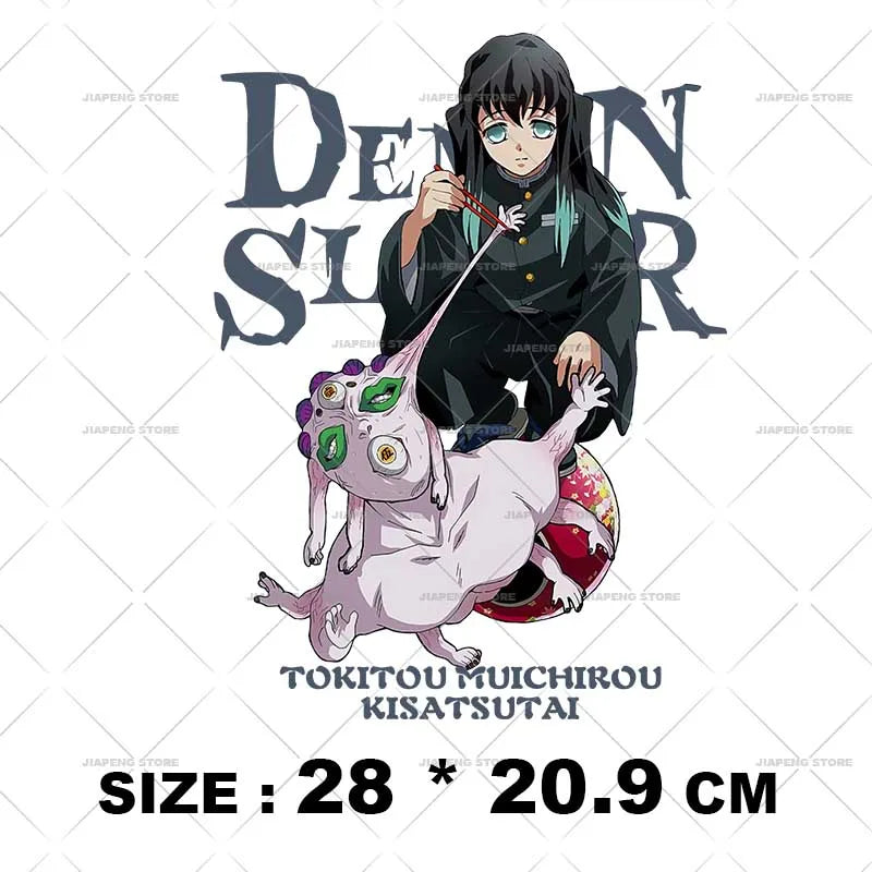 Demon Slayer 3 T shirts Stickers Nezuko Zenitsu Hot Anime Iron on Patches Heat Transfers Vinyl For Clothes Cool Tanjirou Printed