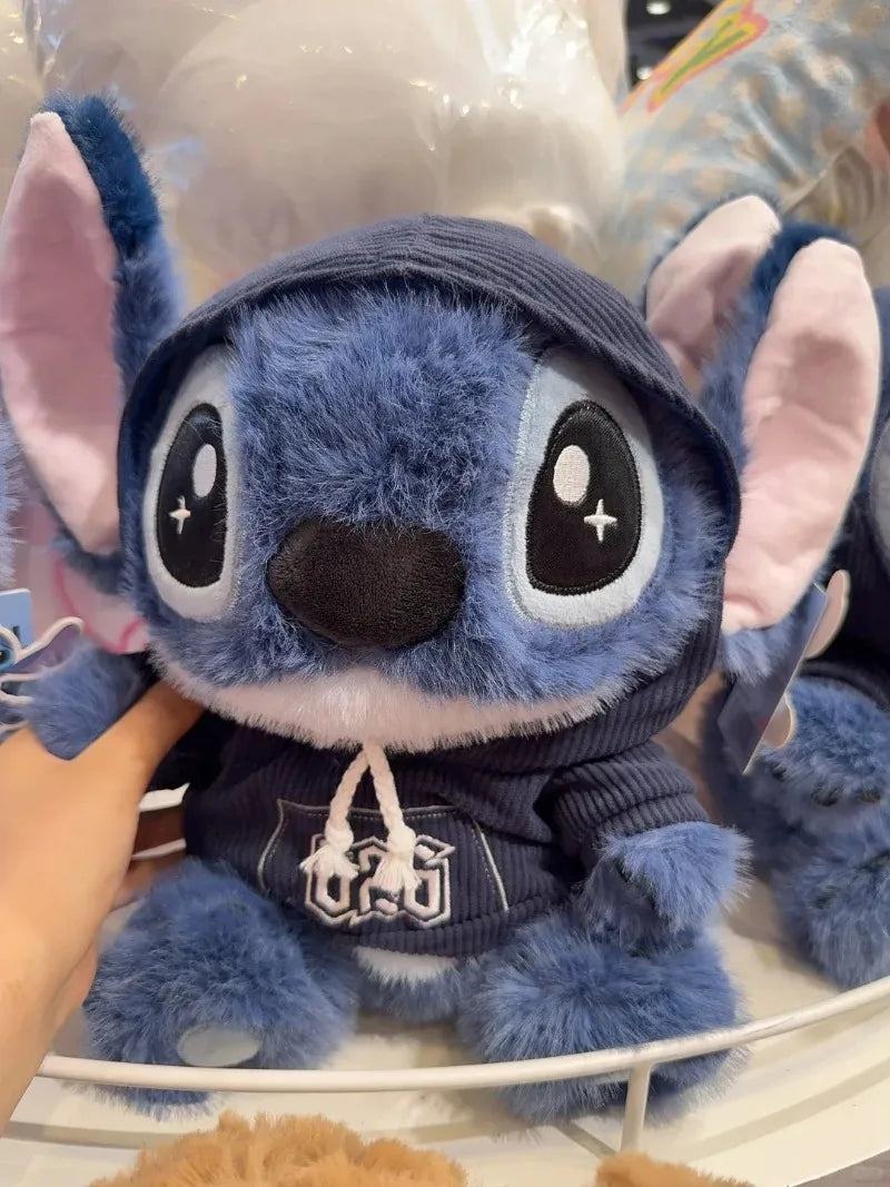 Stitch Plush Doll Stuffed Toy Cute Cartoon Character Wearing Hoodie Pants Perfect for Girlfriend Gifts Birthday Holidays Decor
