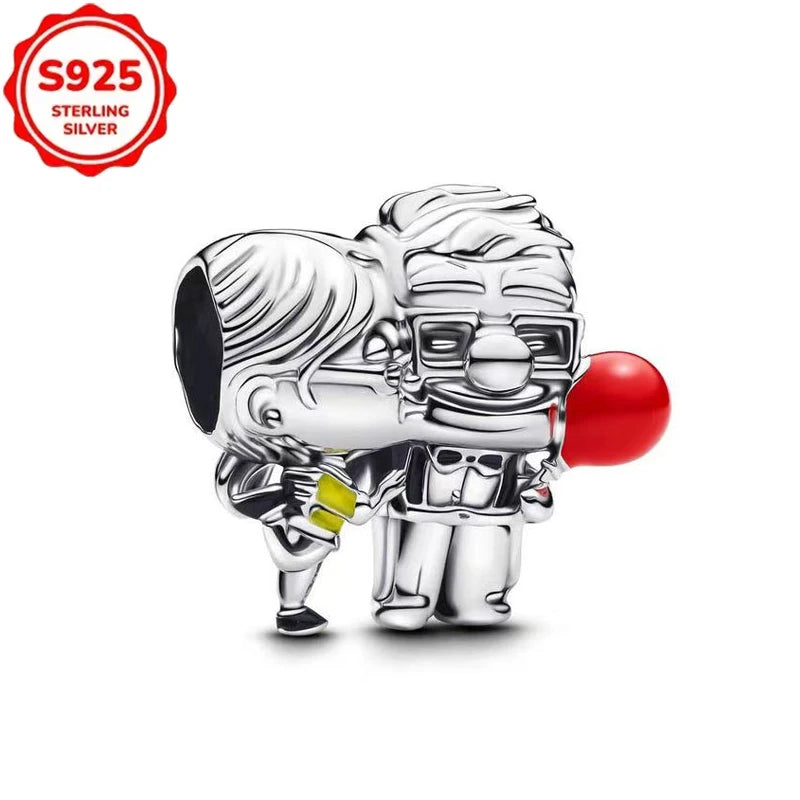 DISNEYS 925 Sterling Silver Halloween Stitch Dumbo Princess Charms Bead For Women Original 925 Bracelet DIY Jewelry Pendant Gift