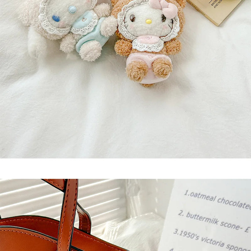 Kawaii Sanrio Hello Kitty My Melody Cinnamoroll 15Cm Plush Doll Pendant Baby Series Keychain Bag Pendant 20Cm Doll Birthday Gift