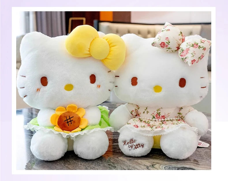 Sanrio Hello Kitty Cinnamoroll Anime Cute Cats Children Stuffed Toys Plush Toys Kawaii Baby Birthday Party Gifts Dolls For Girls