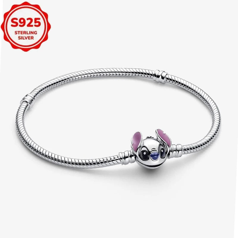 DISNEYS 925 Sterling Silver Halloween Stitch Dumbo Princess Charms Bead For Women Original 925 Bracelet DIY Jewelry Pendant Gift