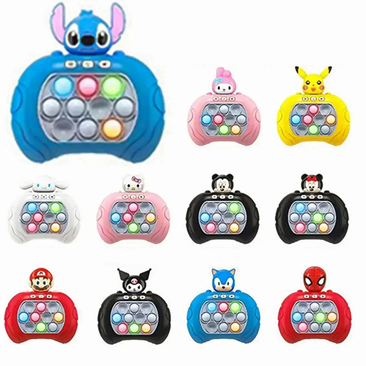 New Stitch Smile Quick Push Game Pop Up Fidget Bubble Electronic Pop it Pro Game Lightweight Anti-Stress Toy Adult Children Gift