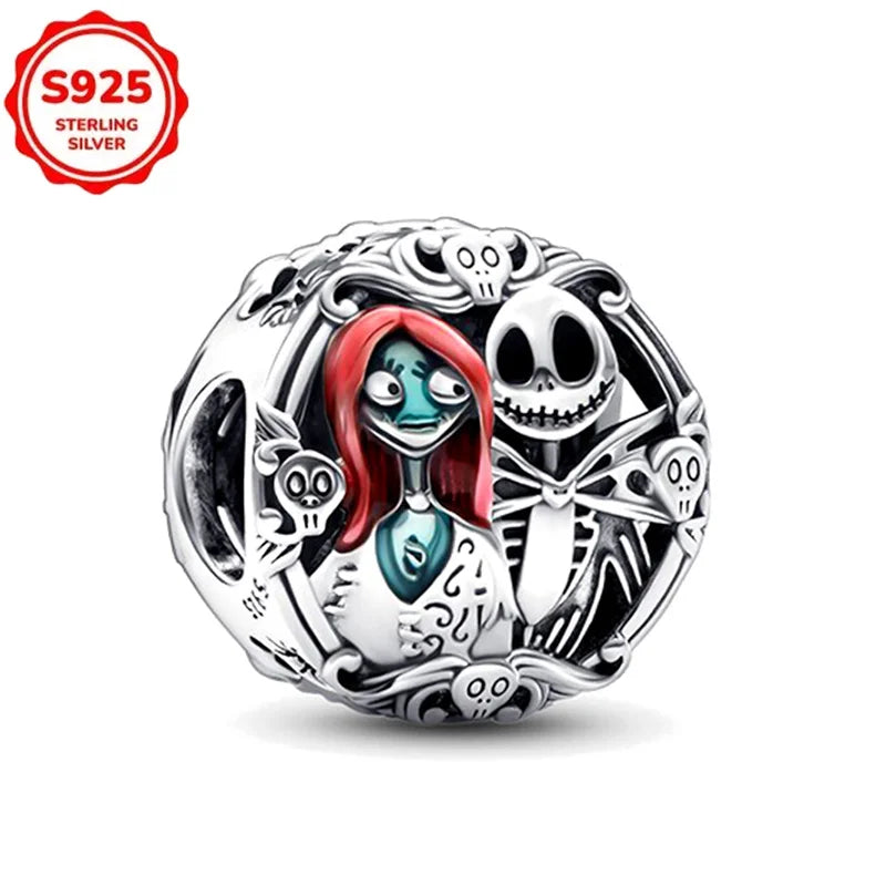 DISNEYS 925 Sterling Silver Halloween Stitch Dumbo Princess Charms Bead For Women Original 925 Bracelet DIY Jewelry Pendant Gift