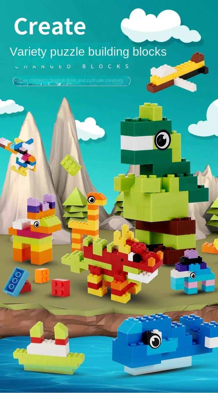 Building blocks Bulk children's blocks, Creative diy sets, Urban classic blocks, children's educational toys, 1000