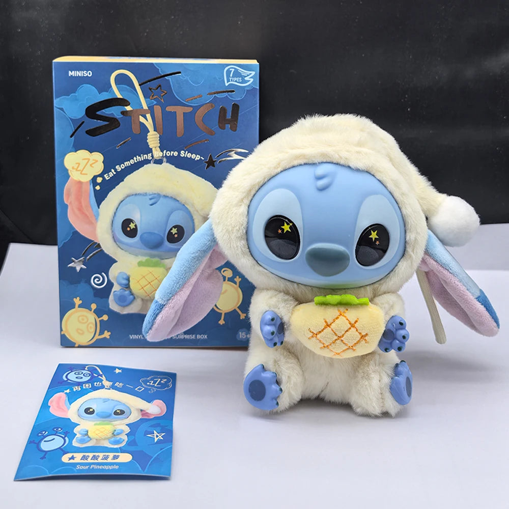 2028hot Stitch Eat Something Before Sleep Series Blind Box Plush Vinyl Toys Cute Doll Labu V3 Mystery Box Bag Pendant Decor Gift