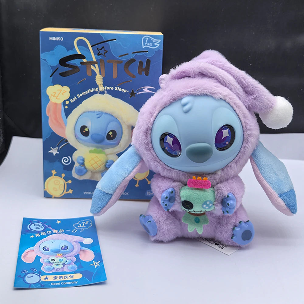 2028hot Stitch Eat Something Before Sleep Series Blind Box Plush Vinyl Toys Cute Doll Labu V3 Mystery Box Bag Pendant Decor Gift
