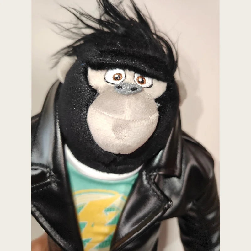Collectible Johnny the Gorilla Plush Toy in Leather Jacket from the Animated Film 'Sing' at Beijing Movie Park