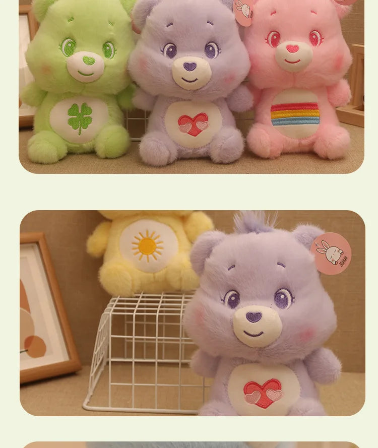 Anime Cartoon Care Bears Plush Toy Creative New Rainbow Bear Plush Doll Backpack Keychain Pendant Accessories Ornament Gifts