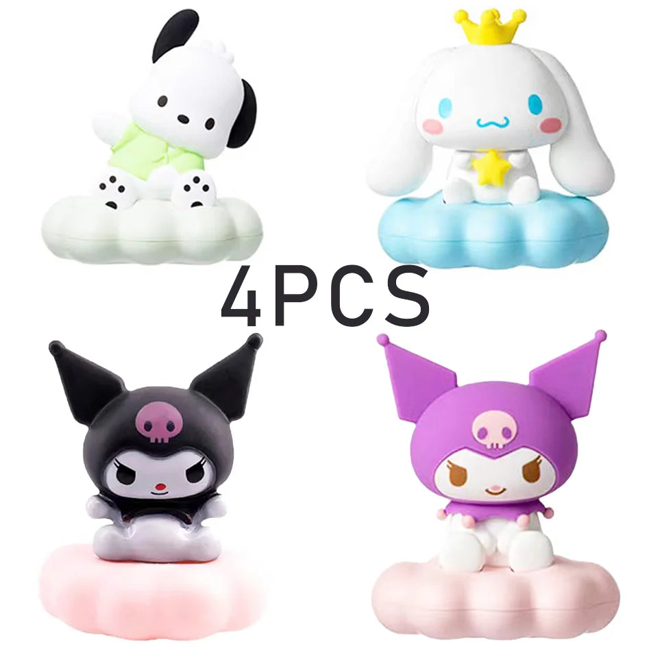 New Japan Style Sanrios Night Light Enamel Cloud Cartoon Kuromi Cinnamoroll Pochacco Small Table Light Illuminating Decoration