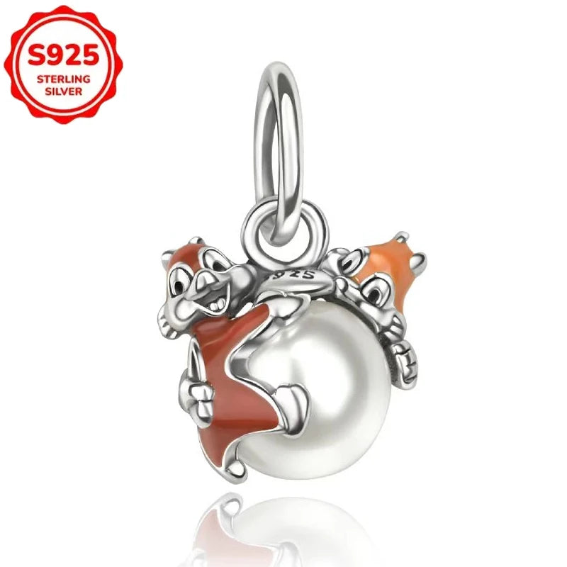DISNEYS 925 Sterling Silver Halloween Stitch Dumbo Princess Charms Bead For Women Original 925 Bracelet DIY Jewelry Pendant Gift