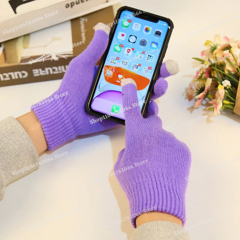 Pokemons Knitted Gloves Boys Girls Cartoon Anime Mittens Children's Autumn Winter Warm Touch Screen Mitts Glove Christmas Gifts