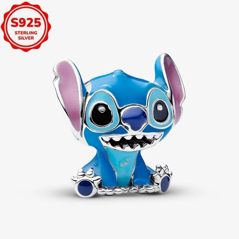 DISNEYS 925 Sterling Silver Halloween Stitch Dumbo Princess Charms Bead For Women Original 925 Bracelet DIY Jewelry Pendant Gift