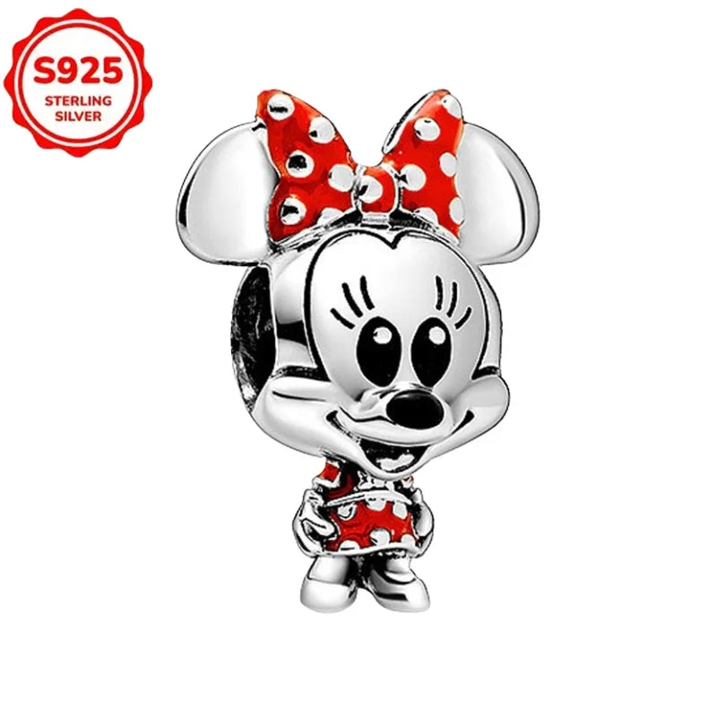 DISNEYS 925 Sterling Silver Halloween Stitch Dumbo Princess Charms Bead For Women Original 925 Bracelet DIY Jewelry Pendant Gift