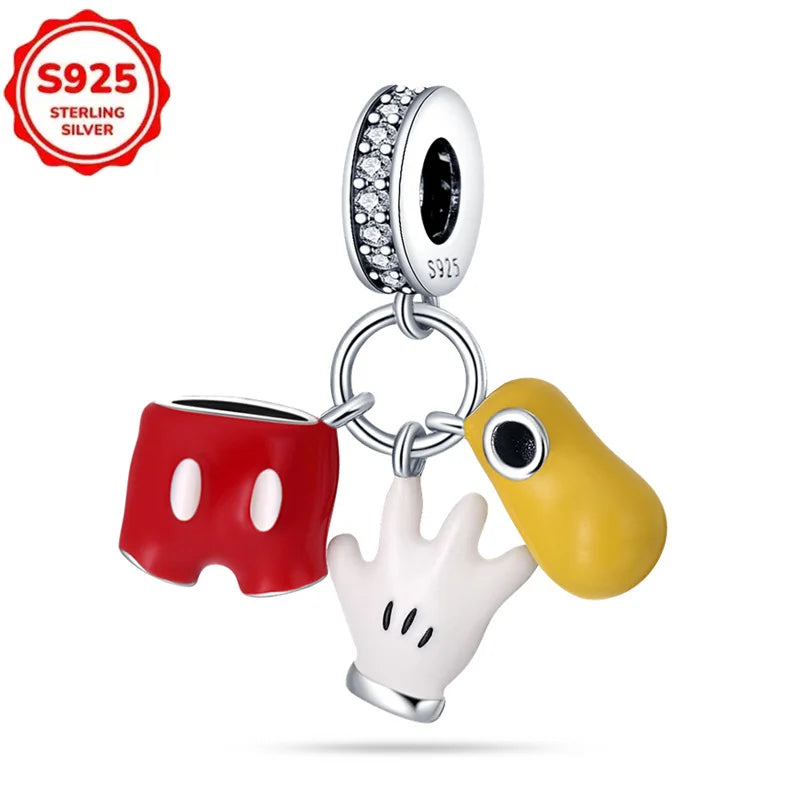 DISNEYS 925 Sterling Silver Halloween Stitch Dumbo Princess Charms Bead For Women Original 925 Bracelet DIY Jewelry Pendant Gift