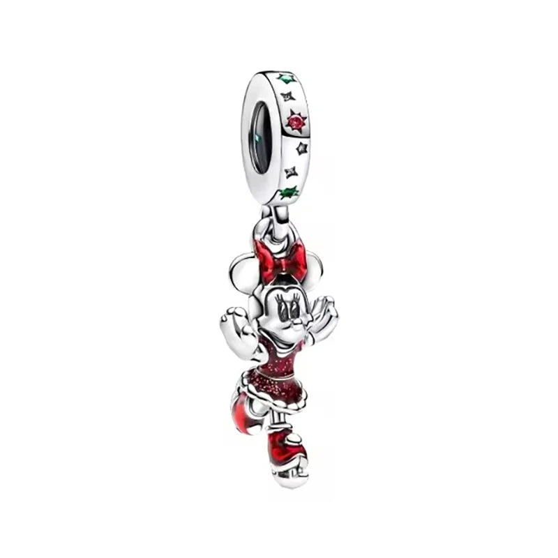 New 925 Sterling Silver Miniso Mickey Minnie Vinnie Charm of ley 925 Chain Beaded Fit Original Bracelet Bangle DIY Lady Jewelry