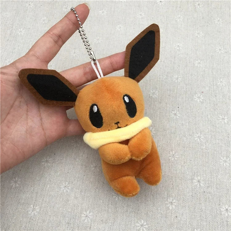 21PCs/set Pokemon Charmander Eevee Plush Doll Pendant Stuffed Bulbasaur Squirtle Pendant Plush Keychain