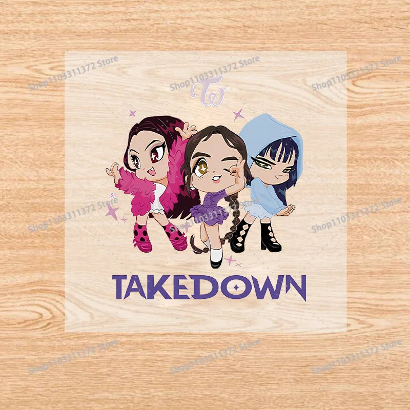 Move K-Pop Demon Hunters Iron on Patches Cute Cartoon Handbag Clothing Decals Fashion Heat Transfer Stickers Kawaii DIY Clothes