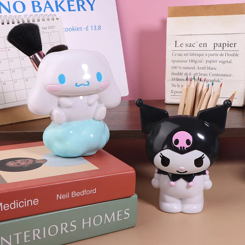 Sanrio Kuromi Pen Holder Anime Cinnamoroll Stationery Makeup Brush Organizer Desktop Decoration Gifts Toy