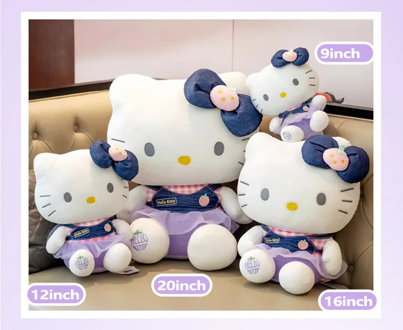 Sanrio Hello Kitty Anime Kuromi Melody Cartoon Cute Plush Stuffed Toys Soft Pillow Plushies Keyring Doll Birthday Gifts For Girl